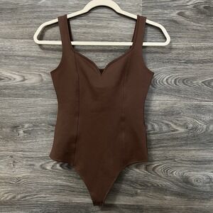 Abercrombie & Fitch Sweetheart Neck Bodysuit Soft A&F Collection XS Brown Thong